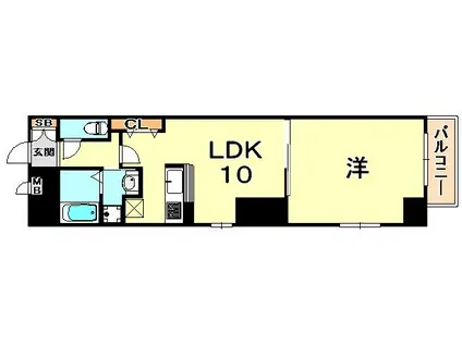 クロシェットⅡ(1LDK/4階)の間取り写真