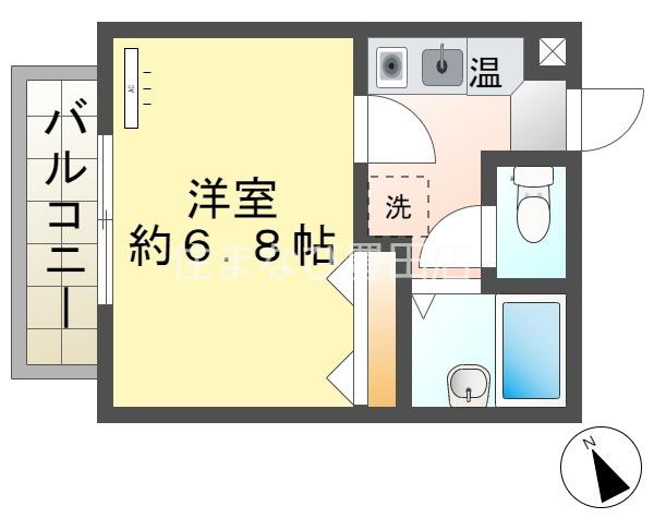 エルロードII(1K/2階)の間取り写真