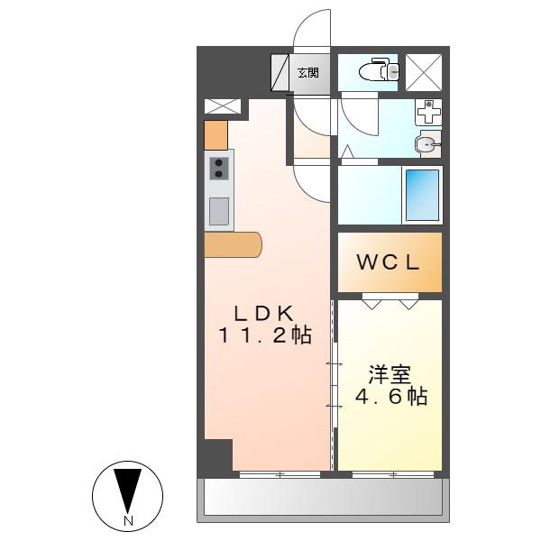 フォレシティ新栄(1LDK/10階)の間取り写真