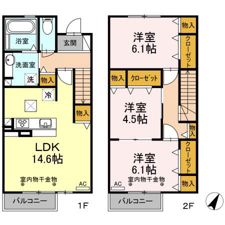 ヴィラ・グレイス(3LDK/1階)の間取り写真