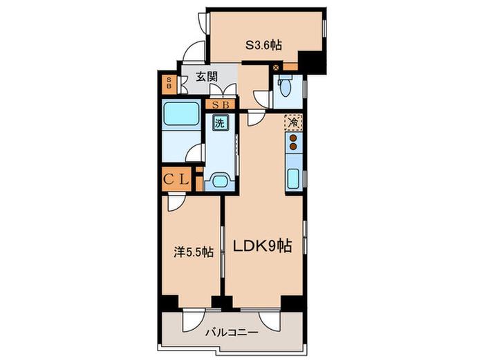 HF学芸大学レジデンス(1SLDK/9階)の間取り写真