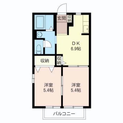 セフィラ青木(2DK/2階)の間取り写真