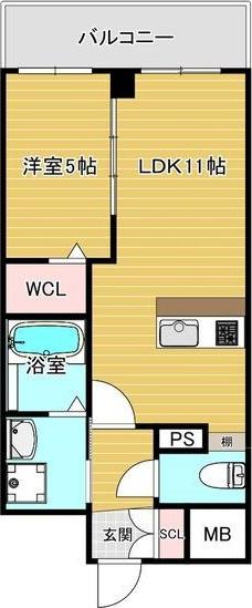 VITA荒本(1LDK/10階)の間取り写真