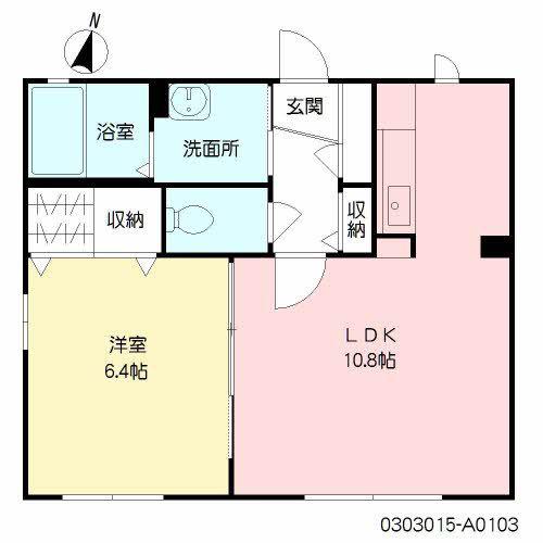 サンパティック亀野(1LDK/1階)の間取り写真