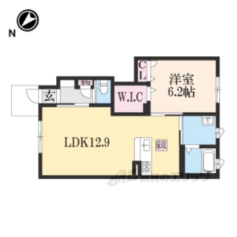 シャーメゾンコートK(1LDK/1階)の間取り写真