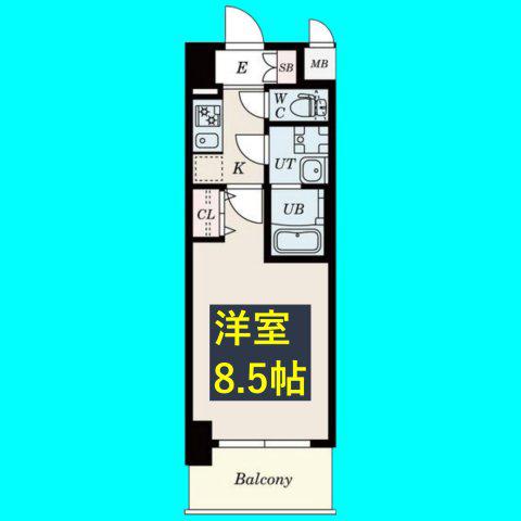 S-RESIDENCE浄心II(1K/1階)の間取り写真