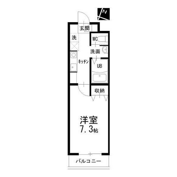 名古屋七条エンブルコート(1K/1階)の間取り写真