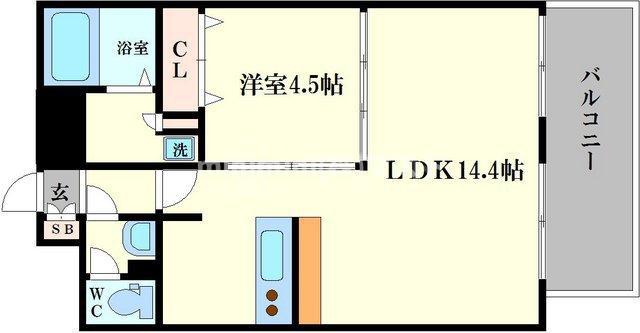 セレニテ梅田北PREMIUM(1LDK/2階)の間取り写真