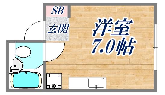 フォセット宝塚(ワンルーム/2階)の間取り写真