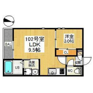GRANDTIC ETINCELLE(1LDK/1階)の間取り写真