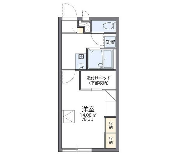 レオパレスサニーコート上東B(1K/2階)の間取り写真