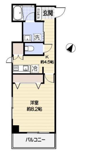 エアデージ田園調布(1K/3階)の間取り写真