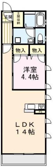 SHAMAISON RIN シャーメゾン リン(1LDK/1階)の間取り写真