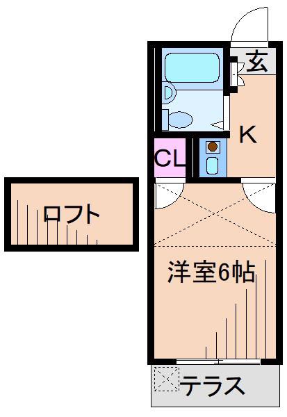 レオパレス大倉山第1(1K/1階)の間取り写真