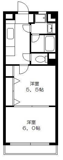ドエリング東戸塚(2K/4階)の間取り写真