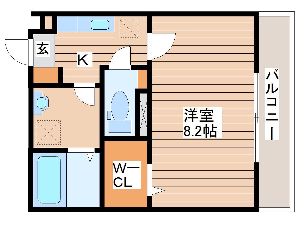 クラージュY・S(1K/1階)の間取り写真