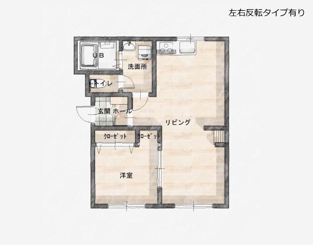 ファミーユK&A(1LDK/1階)の間取り写真