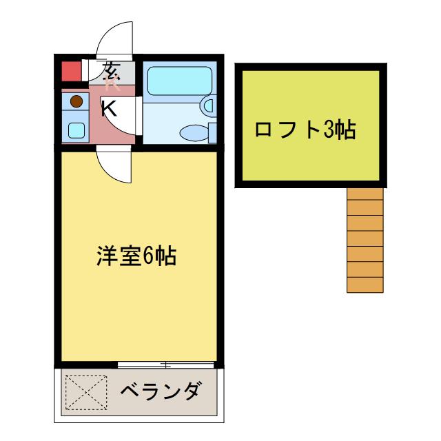 シティパレス伊豆の山3(1K/2階)の間取り写真