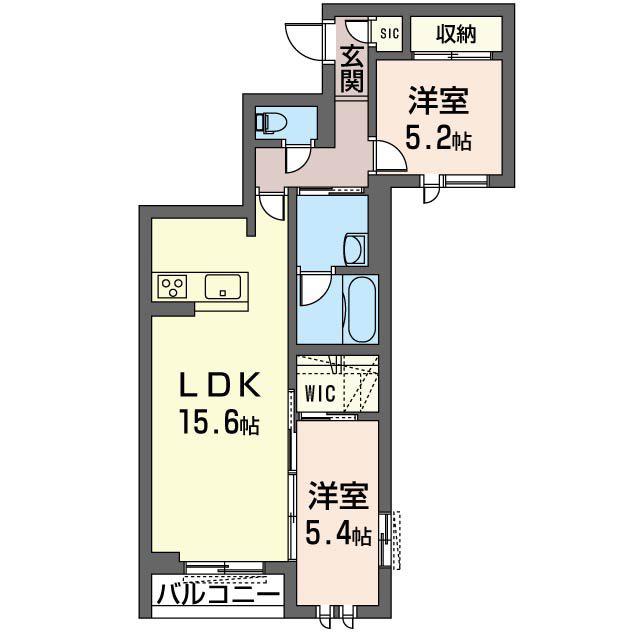 エスペランサ エテルナ(2LDK/2階)の間取り写真