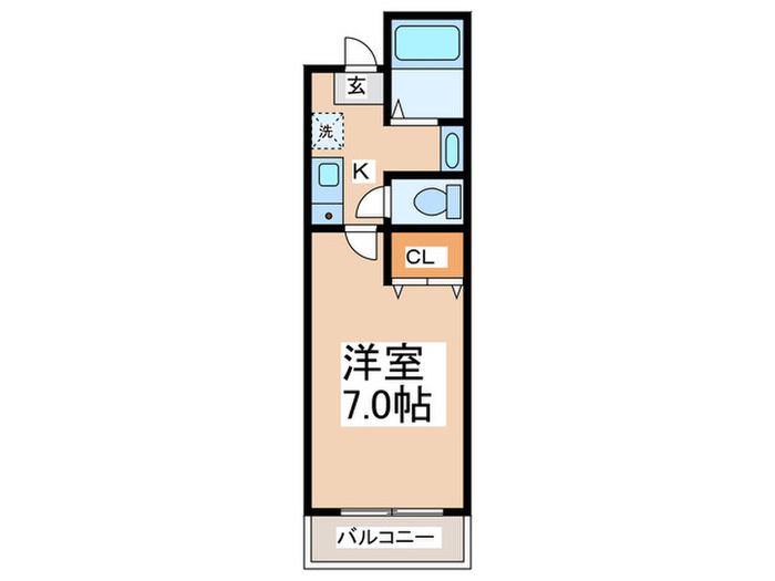 メゾングリーンヒル(1K/1階)の間取り写真