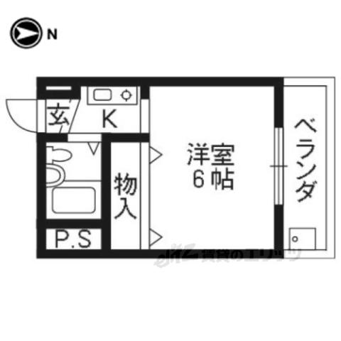 プレジデント河合(1K/4階)の間取り写真