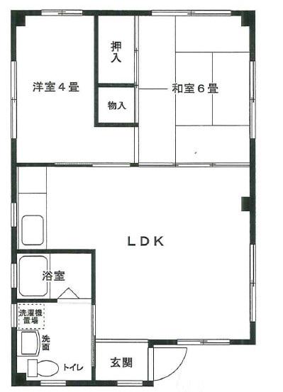 石井ビル(2LDK/1階)の間取り写真