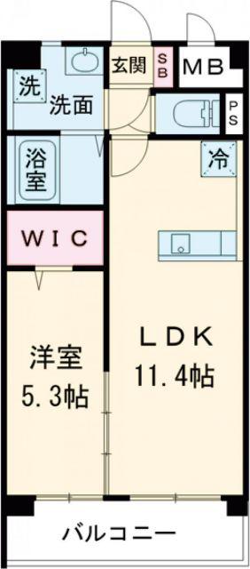 ボスコボブビルディング(1LDK/3階)の間取り写真