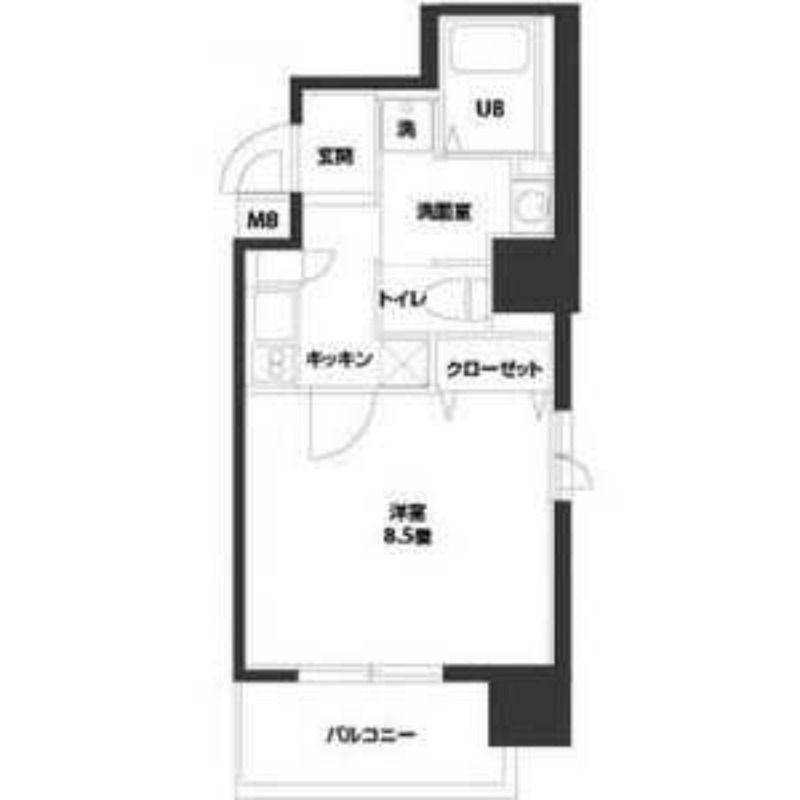 ルクレ西長堀(1K/3階)の間取り写真