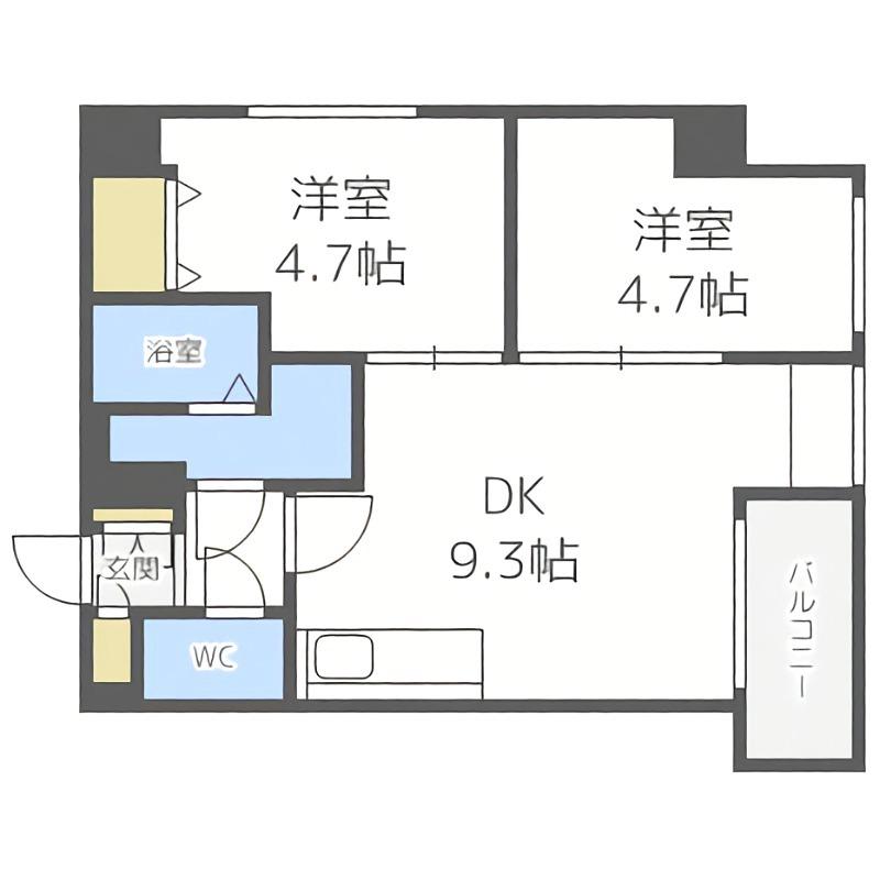 カサトレスベレーザ(2LDK/6階)の間取り写真