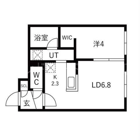 FLAP福住(1LDK/3階)の間取り写真