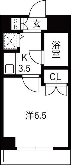 ライオンズマンション国分町(1K/7階)の間取り写真