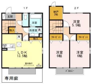 ピュアコートT(3LDK/1階)の間取り写真