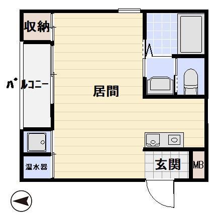 パインフィールド櫛川(1K/1階)の間取り写真