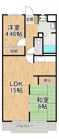 エトワールキタノ(2LDK/3階)の間取り写真