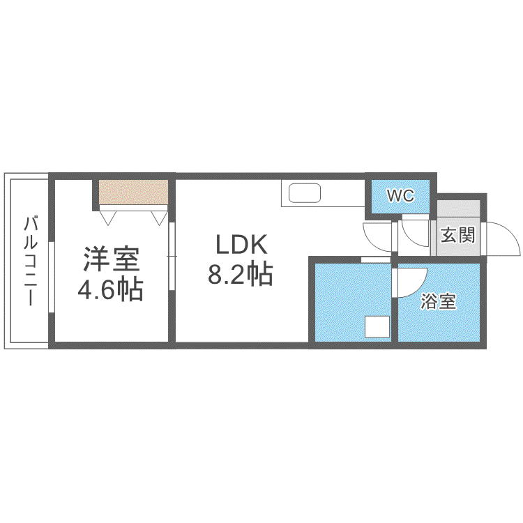 MONACO(1LDK/4階)の間取り写真