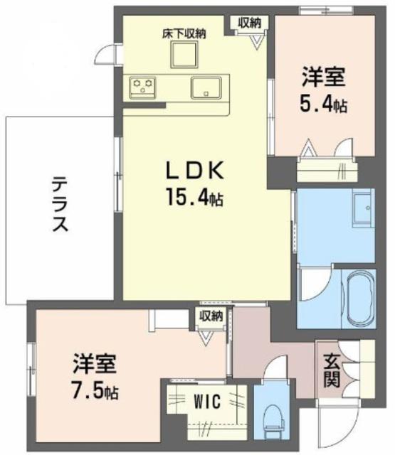メゾンブランカあびこ南(2LDK/3階)の間取り写真