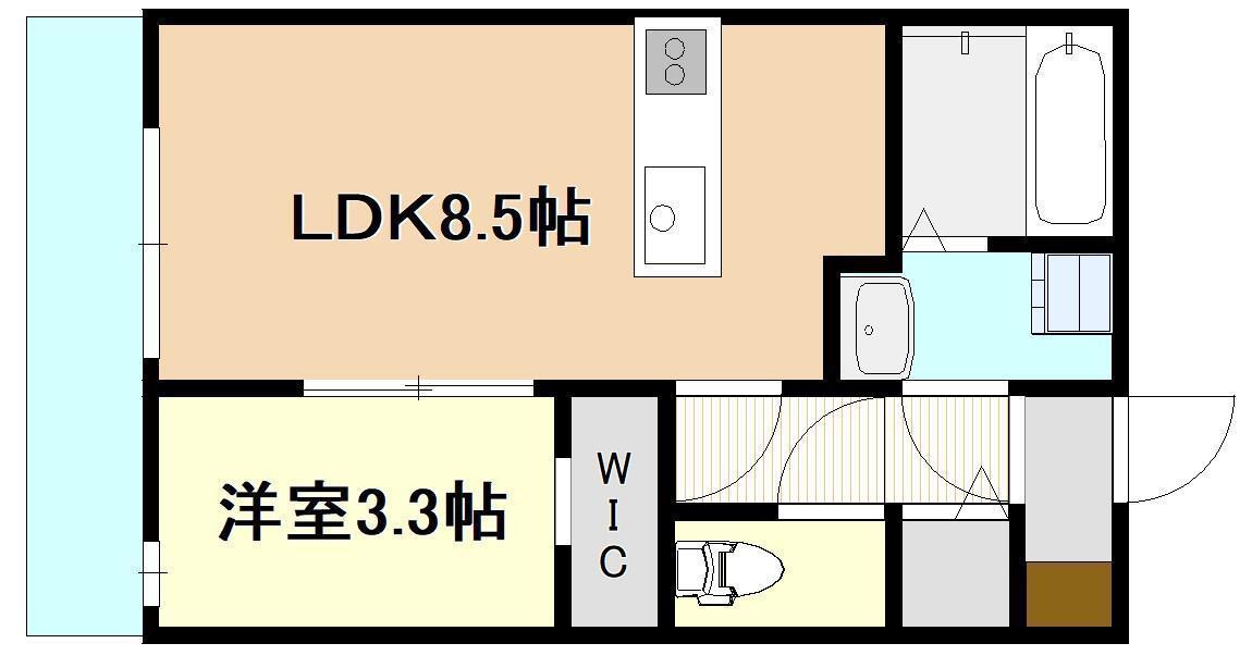 FIERTE(1LDK/1階)の間取り写真