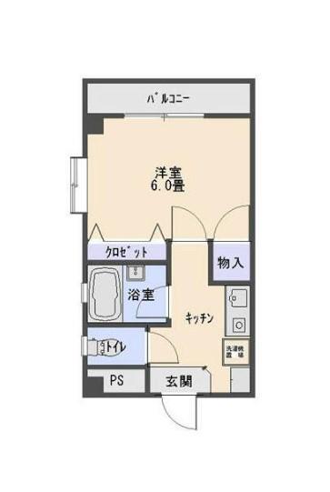 エステート鹿沼(1K/4階)の間取り写真
