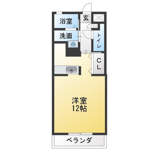 EKUU SWEET 1(ワンルーム/1階)の間取り写真