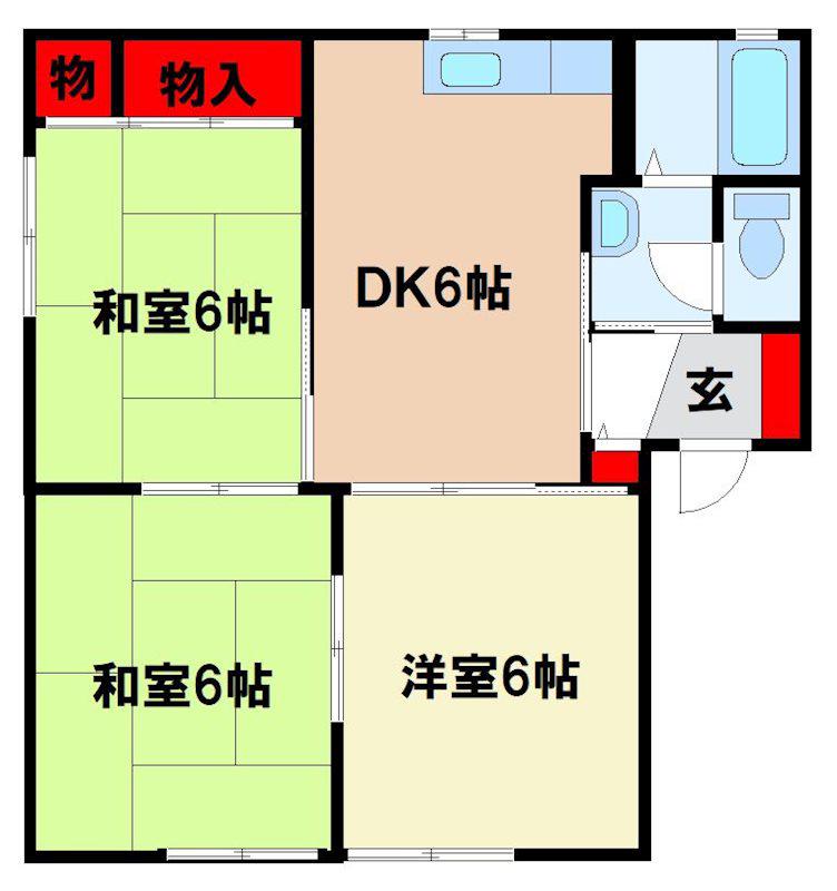 エミネンスヴィラ太宰府(3DK/1階)の間取り写真