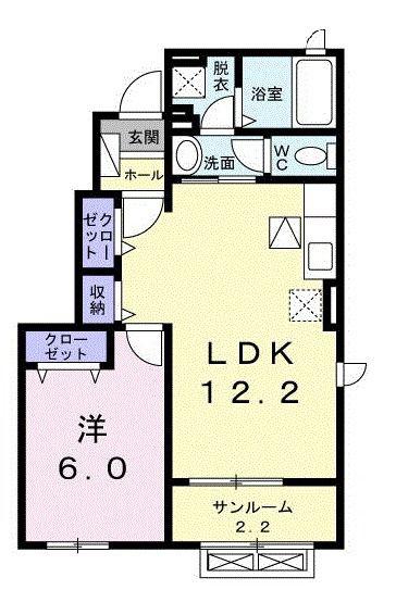 JR左沢線 羽前山辺駅 徒歩9分 2階建 築13年(1LDK/1階)の間取り写真