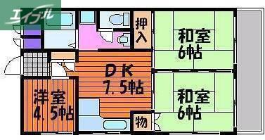 ナガシオビル(3DK/2階)の間取り写真
