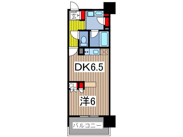 スパシエルクス西川口(1DK/8階)の間取り写真