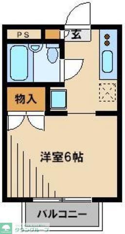 CASA与野(1K/2階)の間取り写真