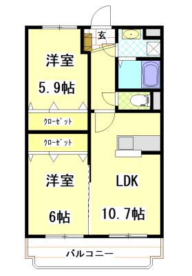 ル・プランタン(2LDK/3階)の間取り写真