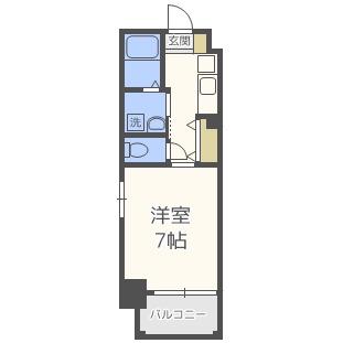 アネスト谷町(1K/8階)の間取り写真