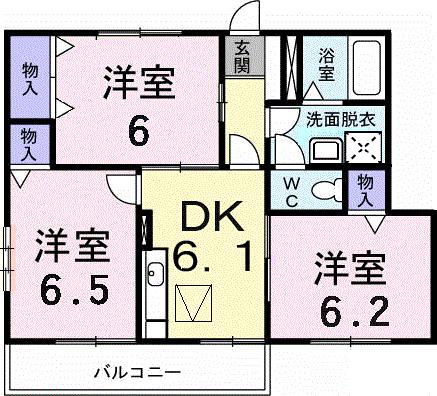 グランルミエール(3DK/1階)の間取り写真