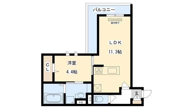 BLANCHEUR関目(1LDK/3階)の間取り写真