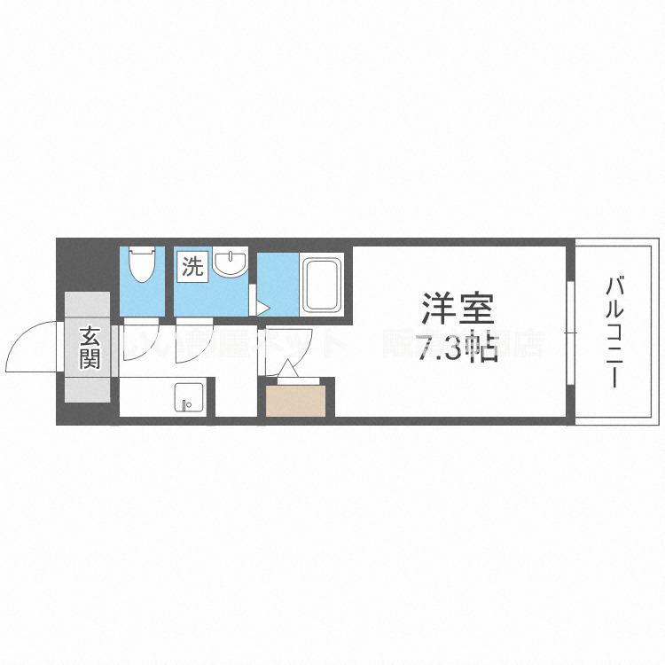 LA DOUCEUR西天満(1K/8階)の間取り写真