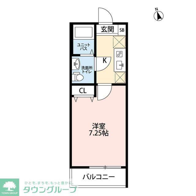 三ツ境ヒルズ(1K/1階)の間取り写真